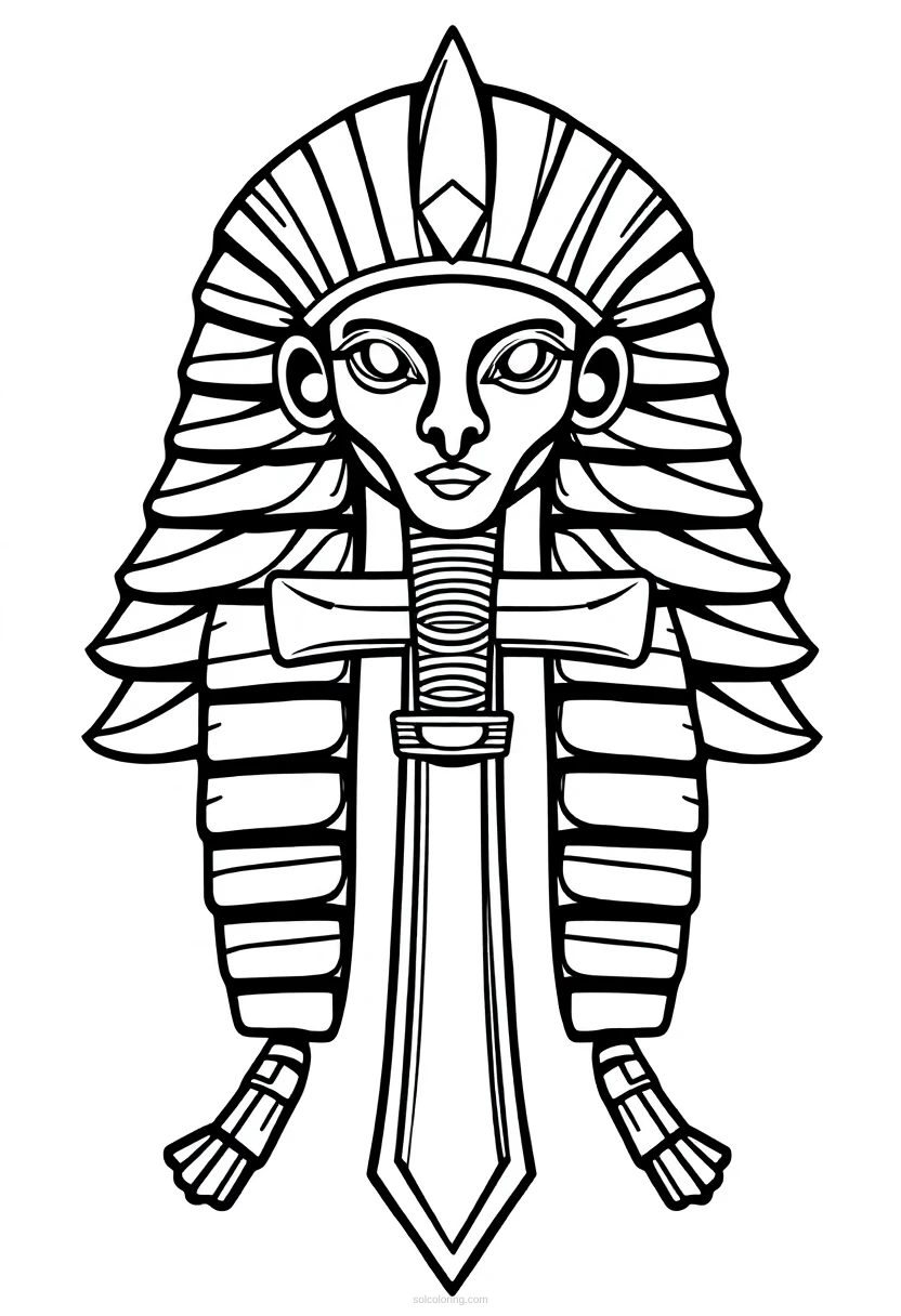 Egyptian Ankh Symbol coloring page for kids