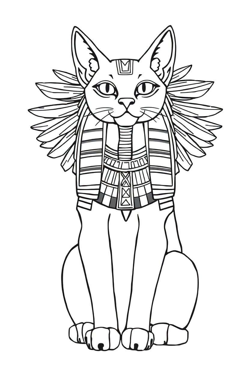 Egyptian Cat Goddess Bastet coloring pages