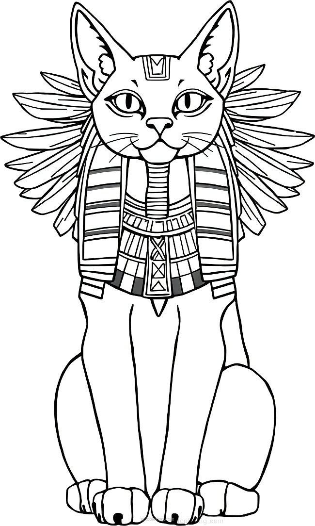 Egyptian Cat Goddess Bastet coloring pages