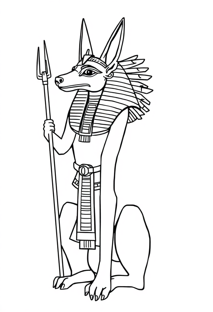Egyptian God Anubis With Jackal Head coloring pages