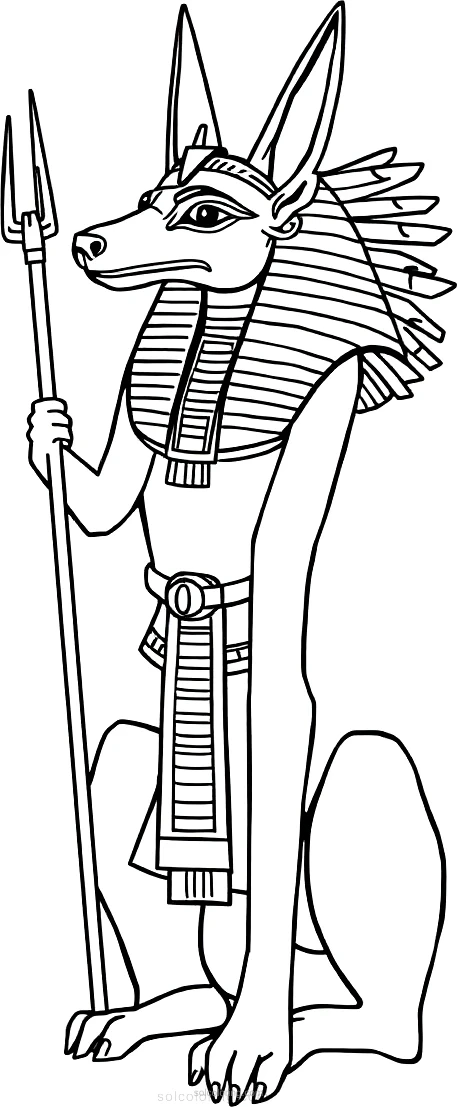 Egyptian God Anubis With Jackal Head coloring pages