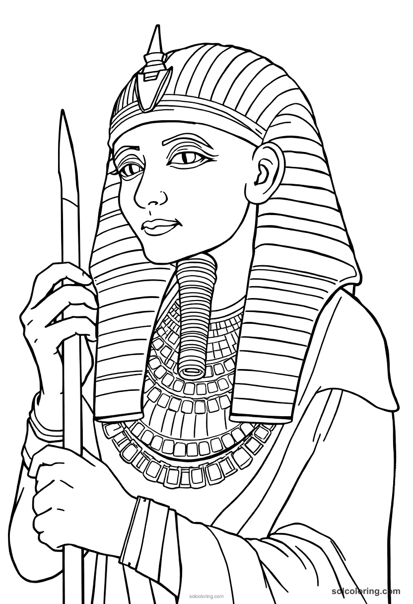 Egyptian Mummification Ritual detailed coloring page for kids