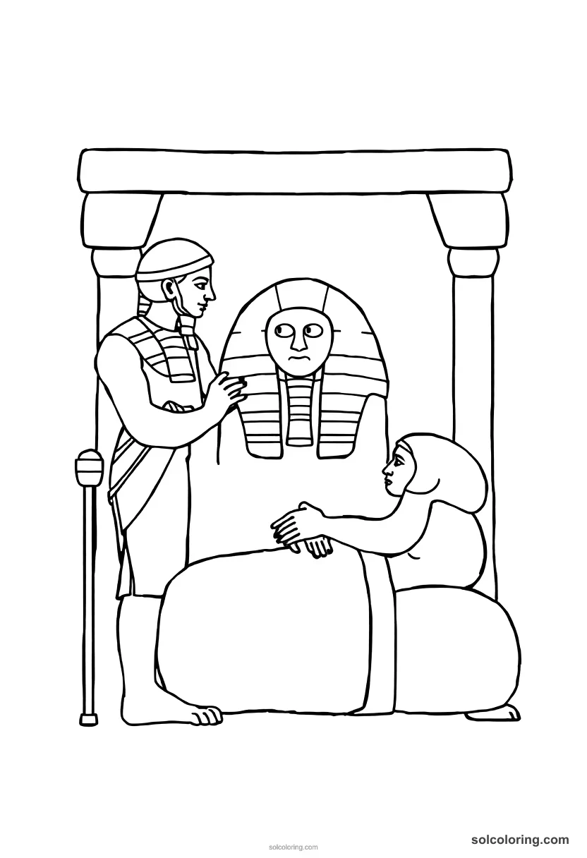 Simple Egyptian Mummification Ritual simple coloring page for kids
