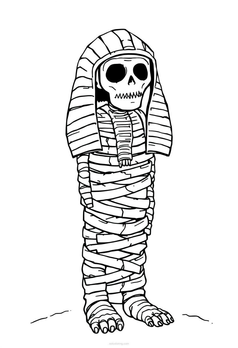 Egyptian Mummy coloring page for kids
