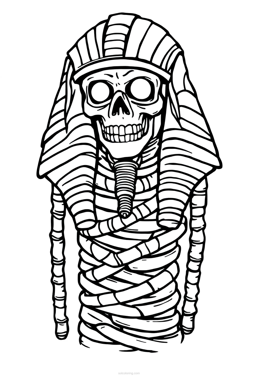 Egyptian Mummy coloring page for kids