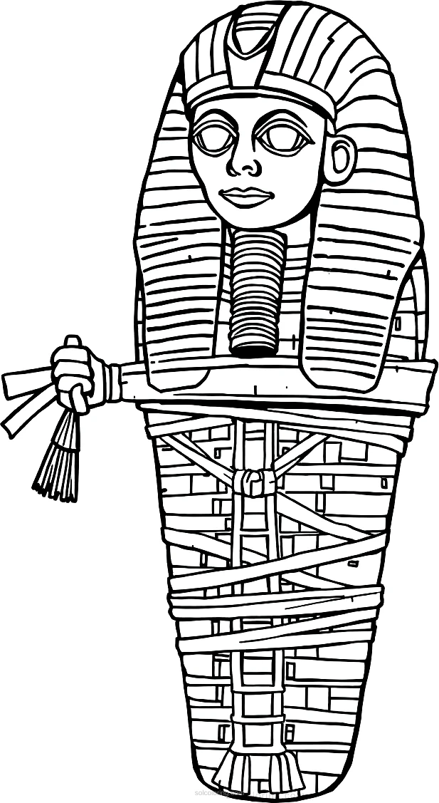 Egyptian Mummy Wrapping coloring page for kids