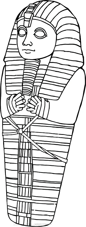 Egyptian Mummy Wrapping coloring page for kids