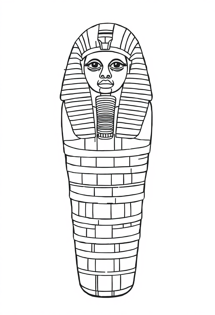 Egyptian Mummy Wrapping coloring page, free printable