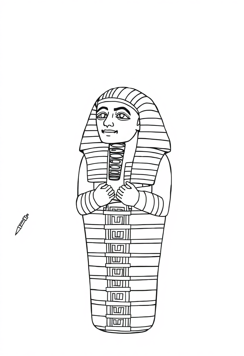 Egyptian Mummy Wrapping coloring pages
