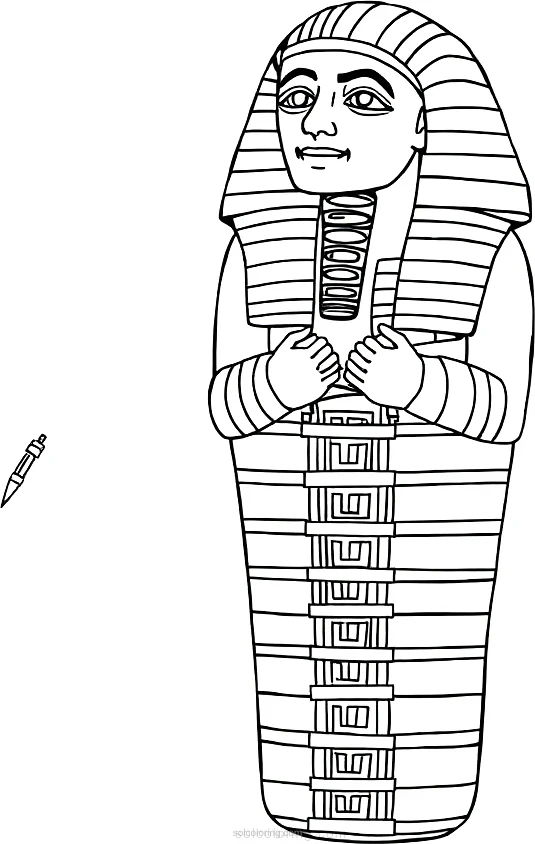 Egyptian Mummy Wrapping coloring pages