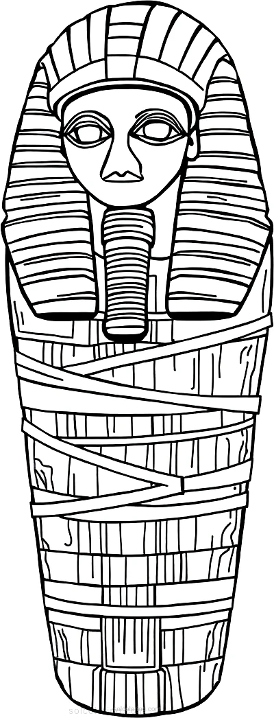 Egyptian Mummy Wrapping coloring page for kids