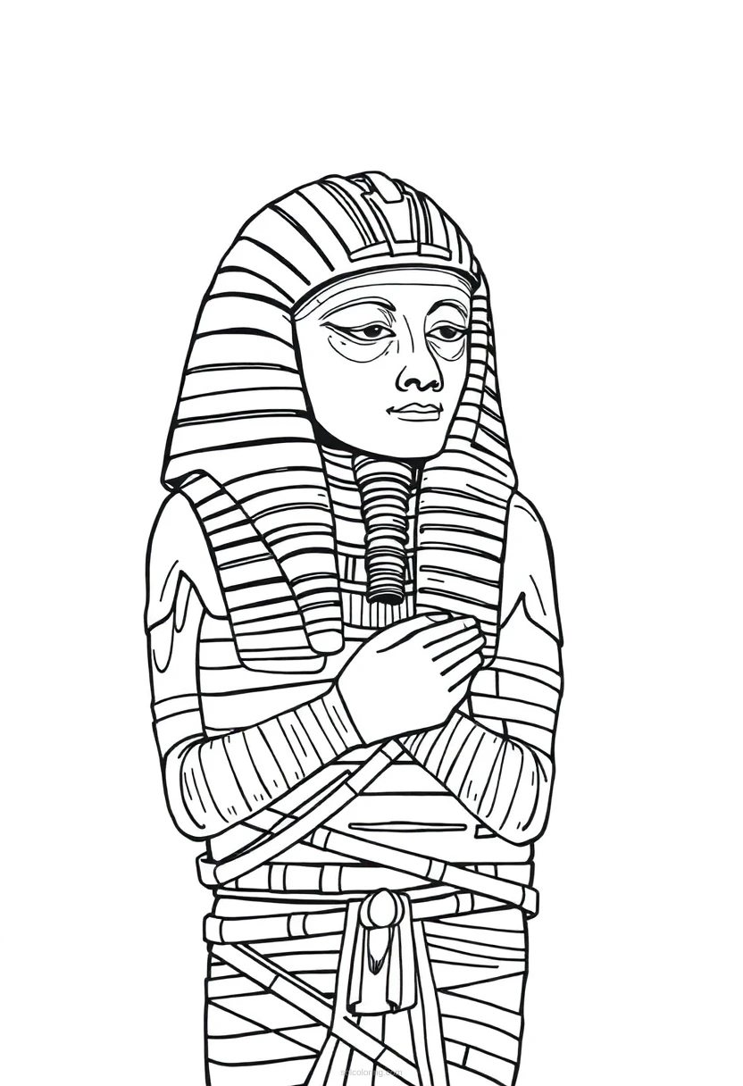 Egyptian Mummy Wrappings coloring page for kids