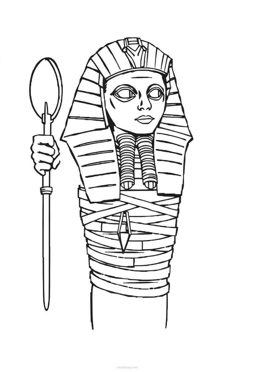 Egyptian Mummy Wrappings coloring page for kids