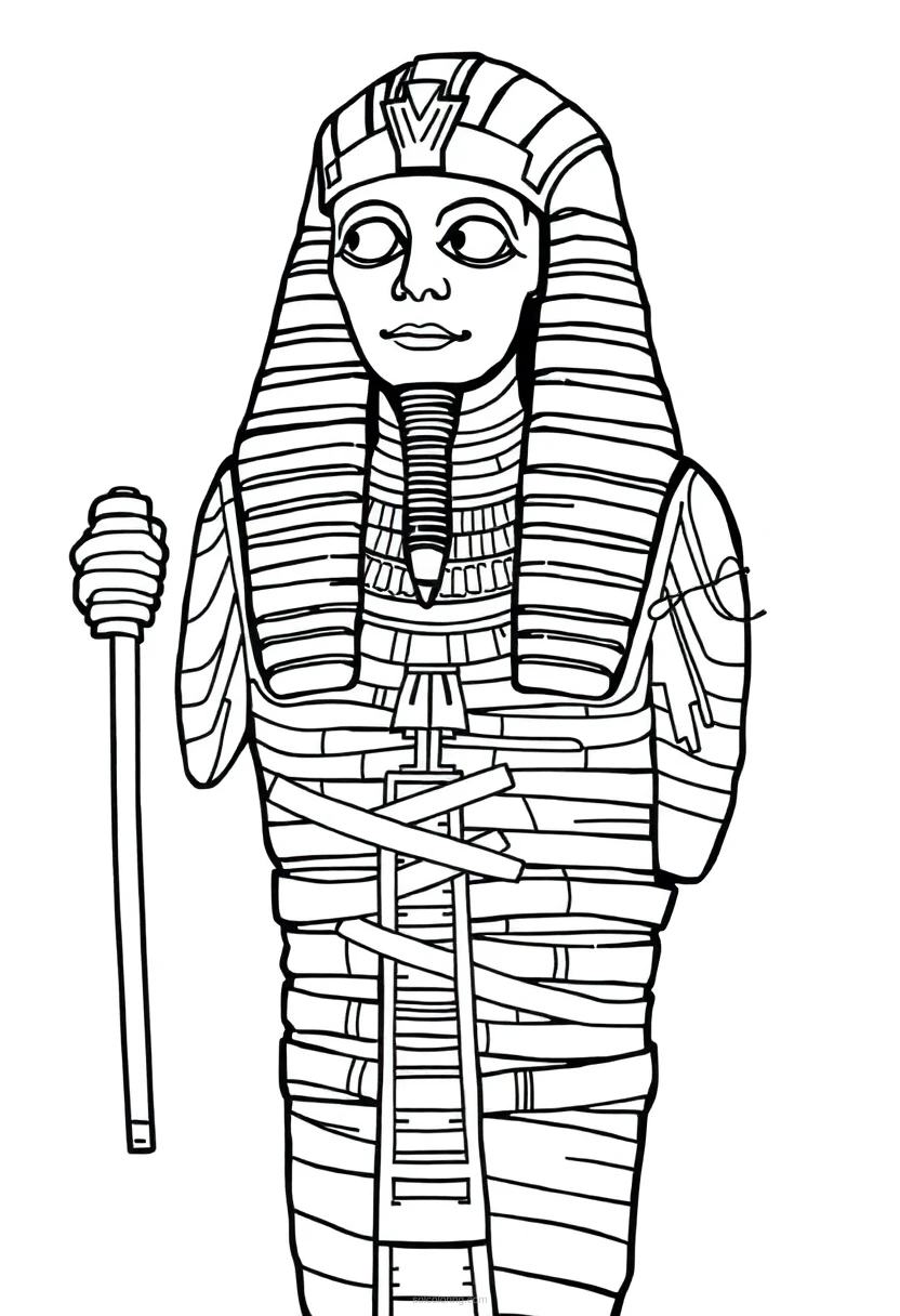 Egyptian Mummy Wrappings coloring page for kids