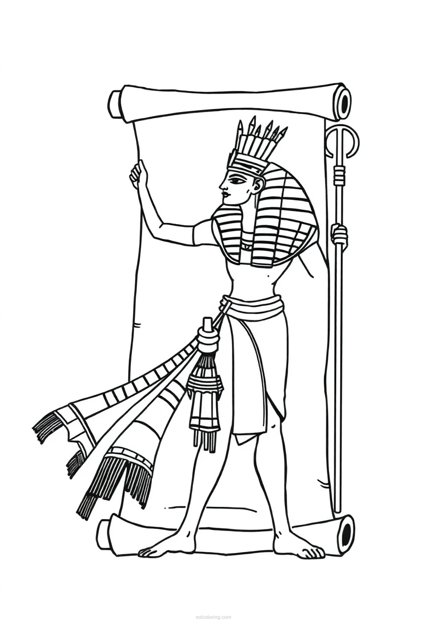 Egyptian Papyrus Scroll coloring page for kids