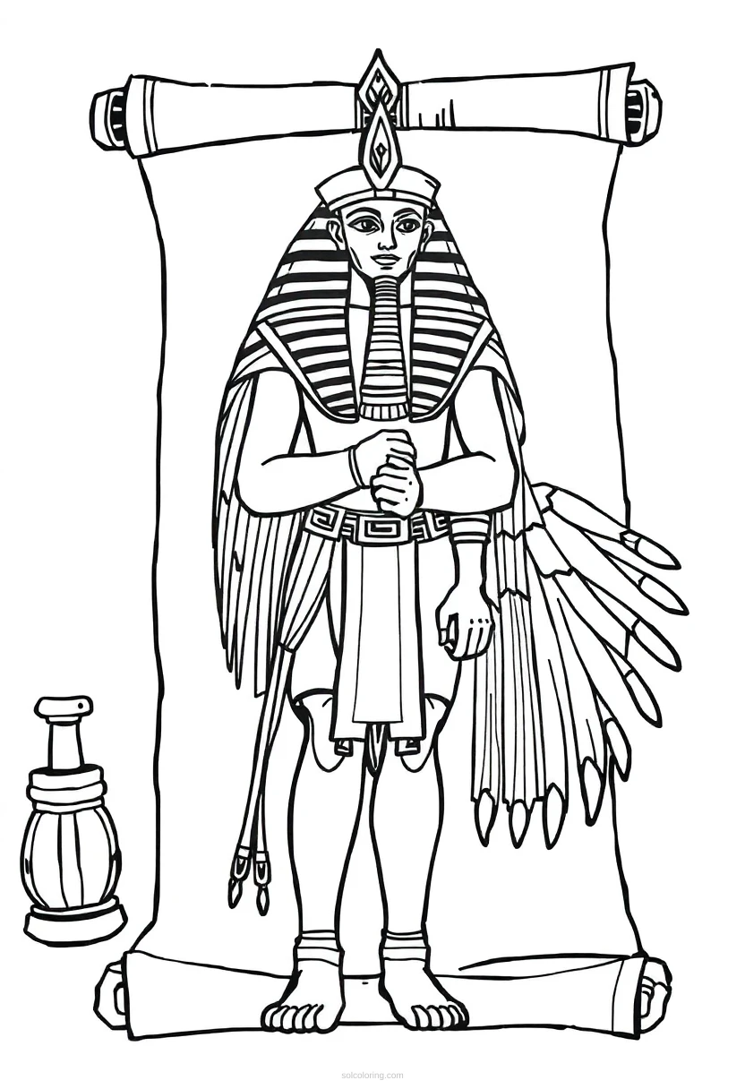 Egyptian Papyrus Scroll coloring page for kids