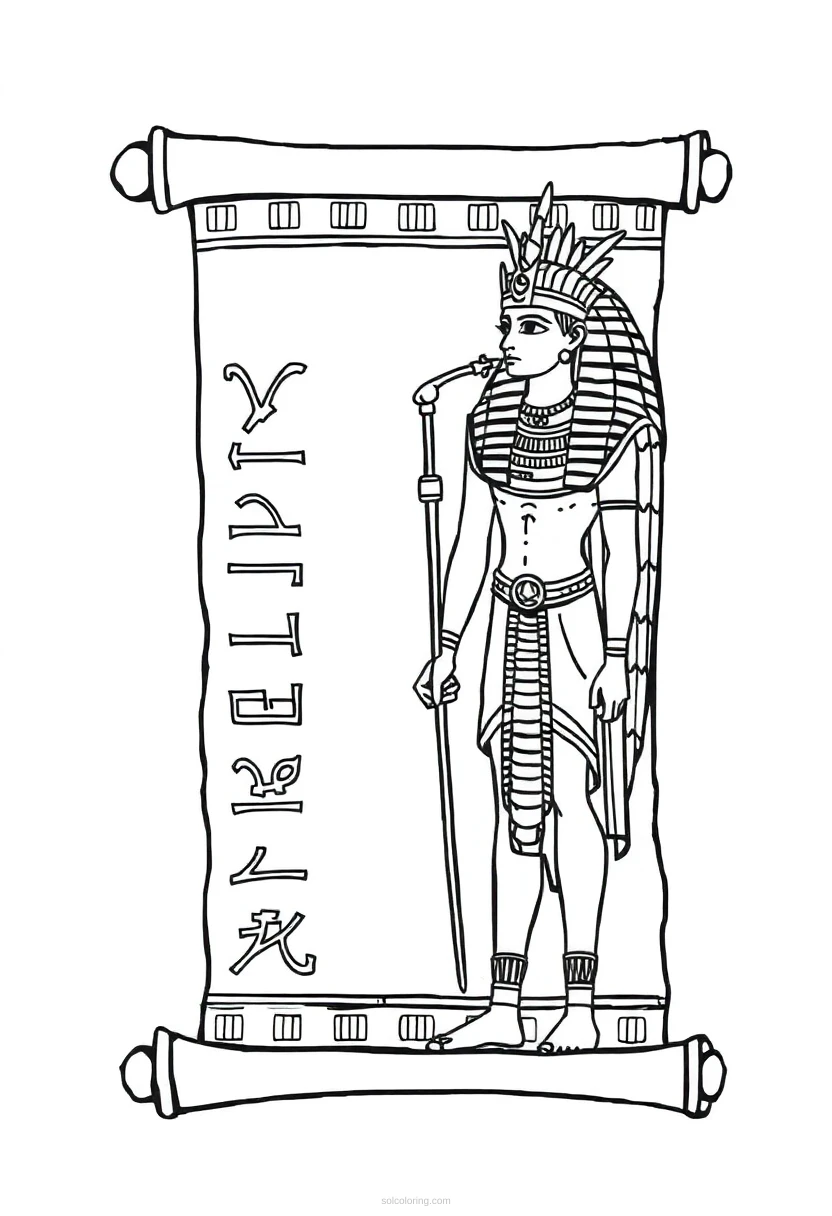 Egyptian Papyrus Scroll coloring page for kids