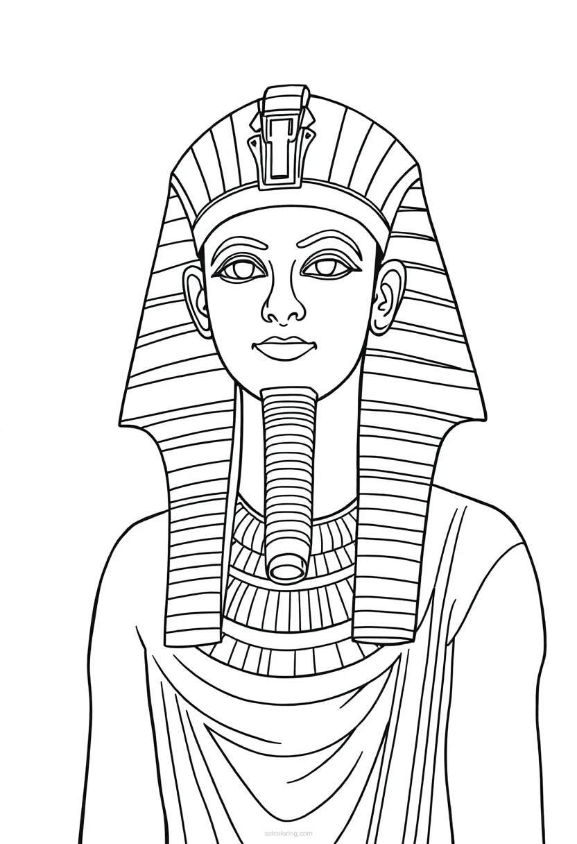 Egyptian Pharaoh coloring page for kids