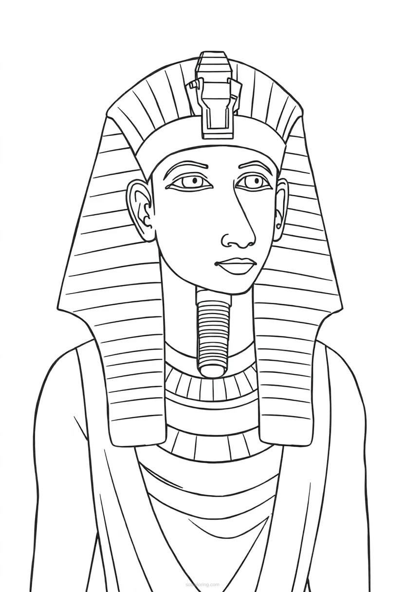 Egyptian Pharaoh coloring page for kids