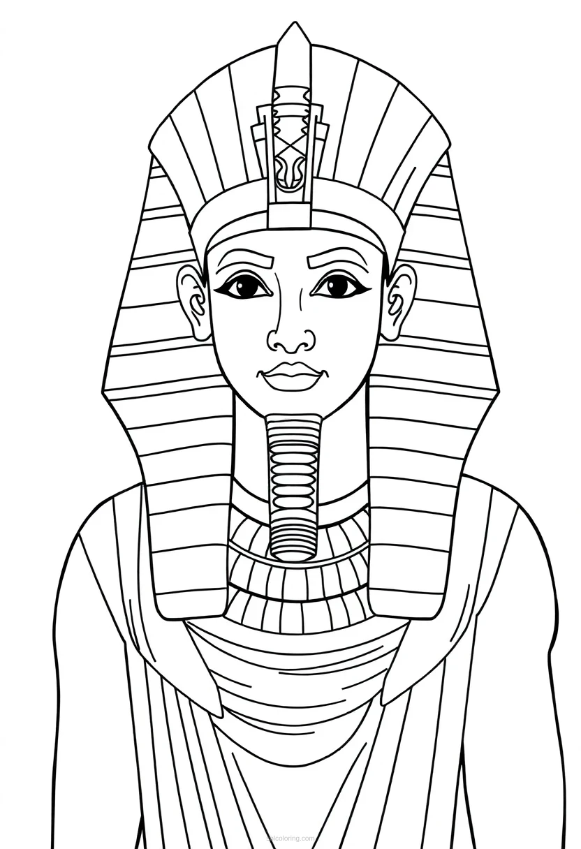 Egyptian Pharaoh coloring page for kids
