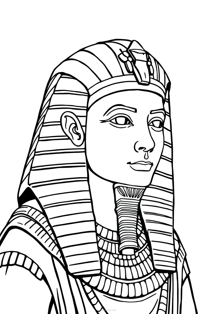 Egyptian Pharaoh coloring page for kids