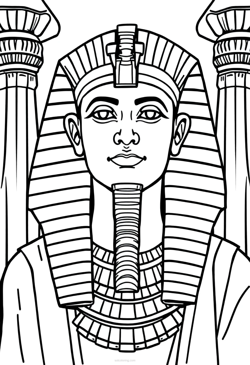 Egyptian Pharaoh coloring page for kids