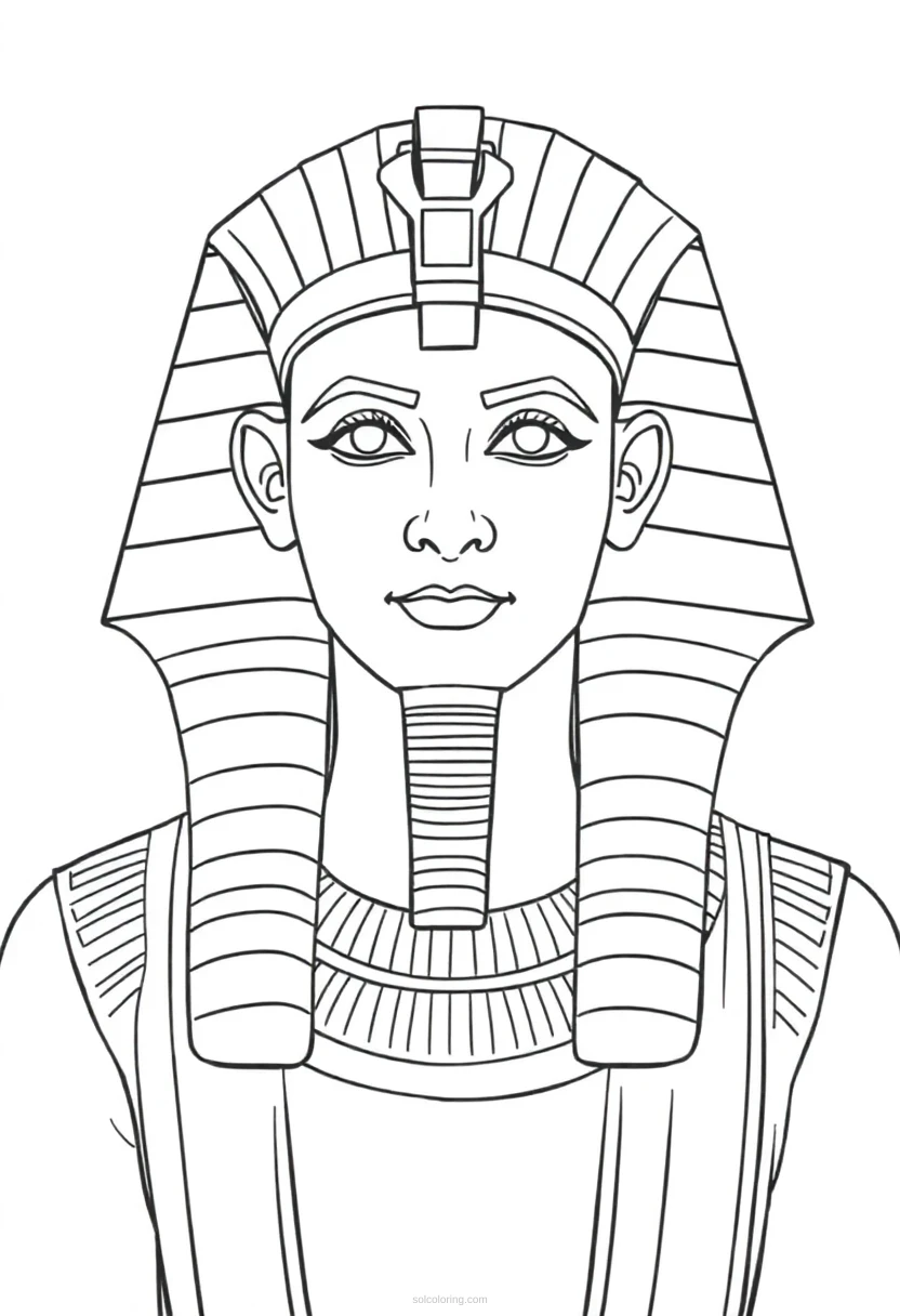 Egyptian Pharaoh coloring page for kids