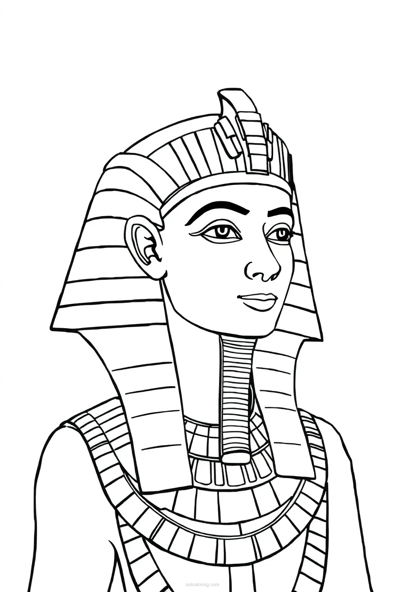 Egyptian Pharaoh coloring page for kids