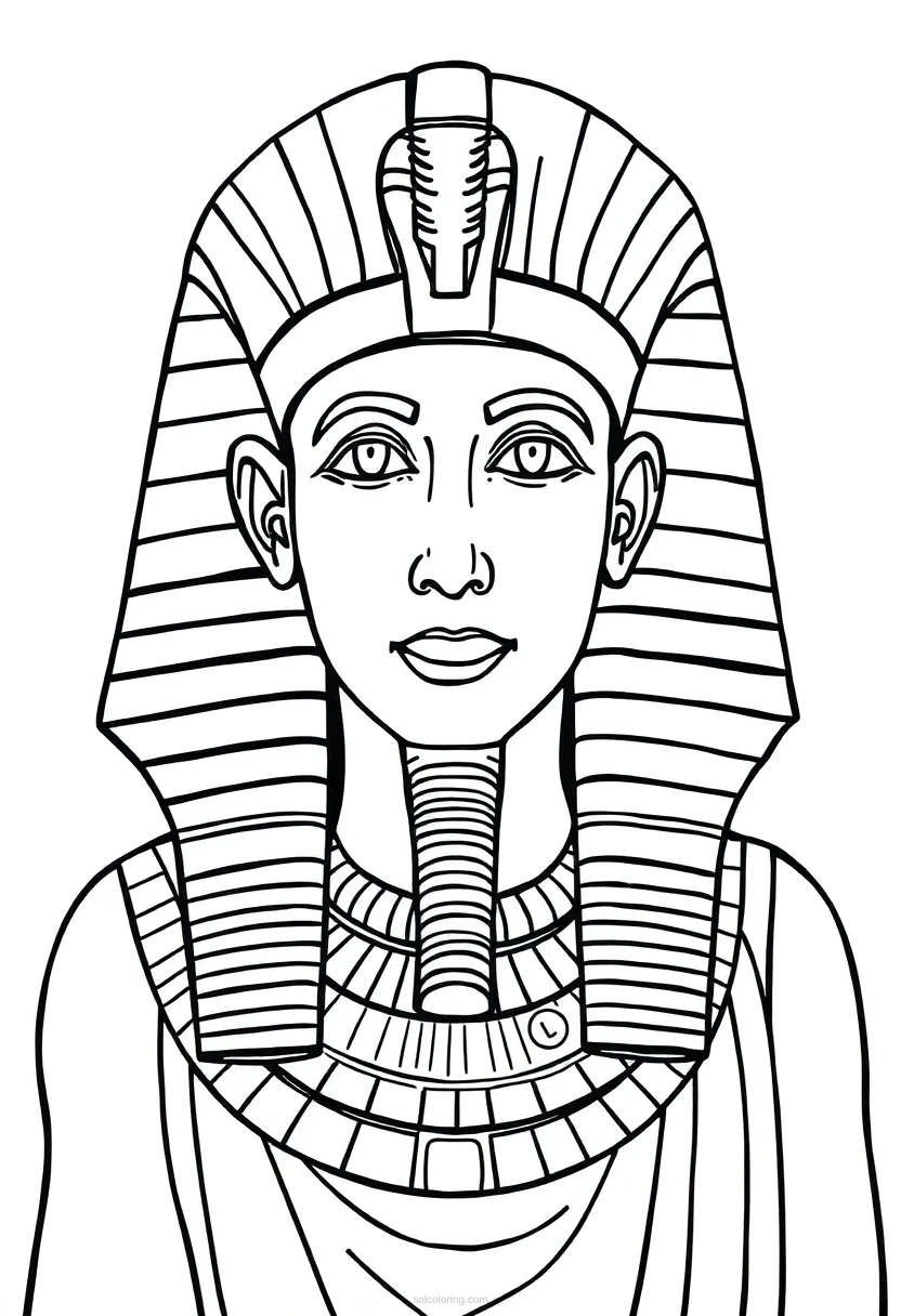 Egyptian Pharaoh coloring page for kids