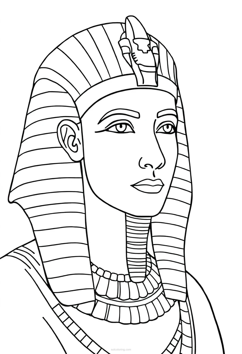Egyptian Pharaoh coloring page for kids