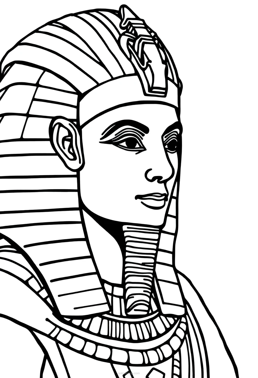 Egyptian Pharaoh coloring page for kids