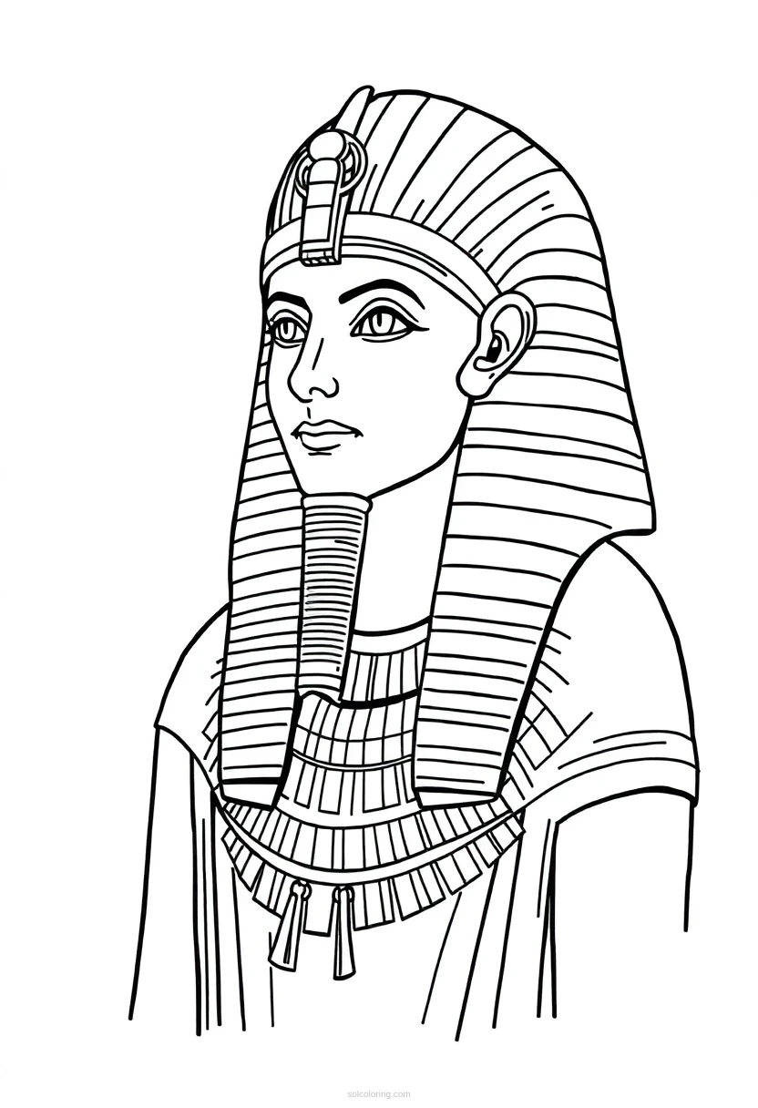Egyptian Pharaoh coloring page for kids