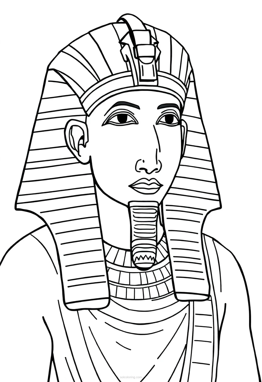 Egyptian Pharaoh coloring page for kids