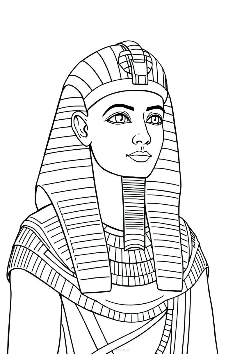 Egyptian Pharaoh coloring page for kids