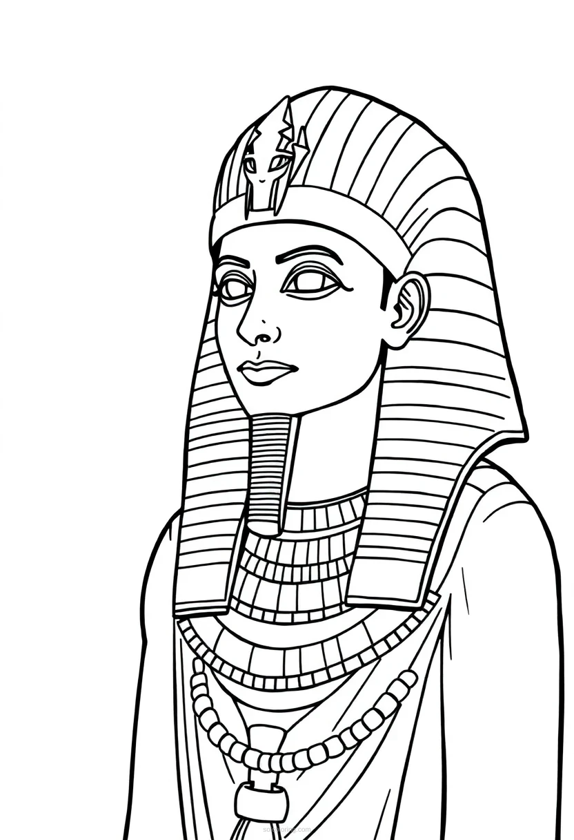 Egyptian Pharaoh coloring page for kids