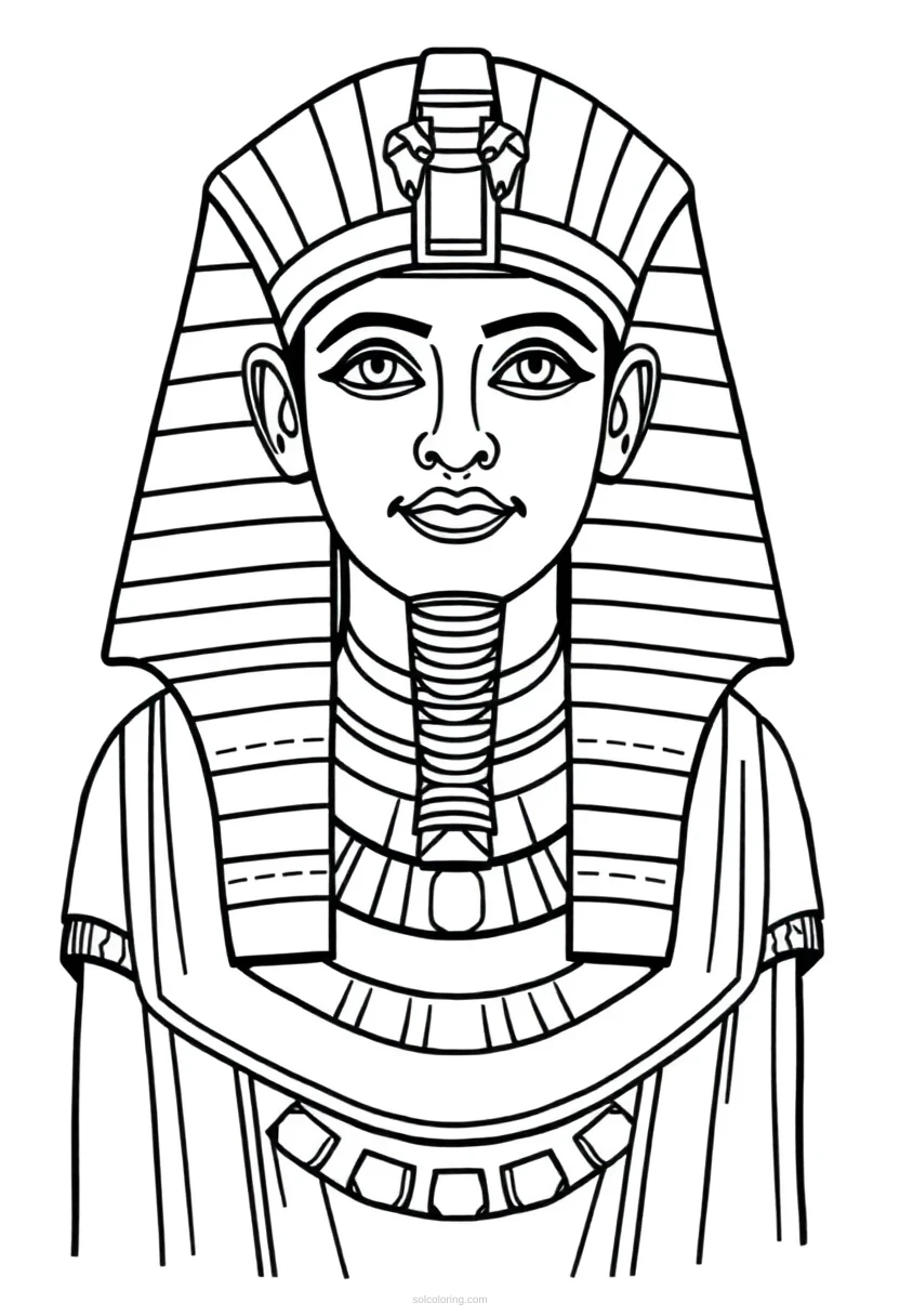 Egyptian Pharaoh coloring page for kids