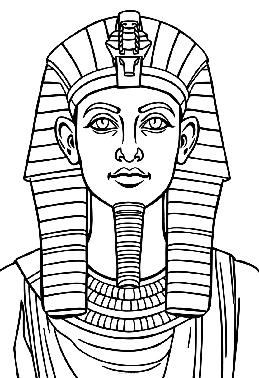 Egyptian Pharaoh coloring page for kids