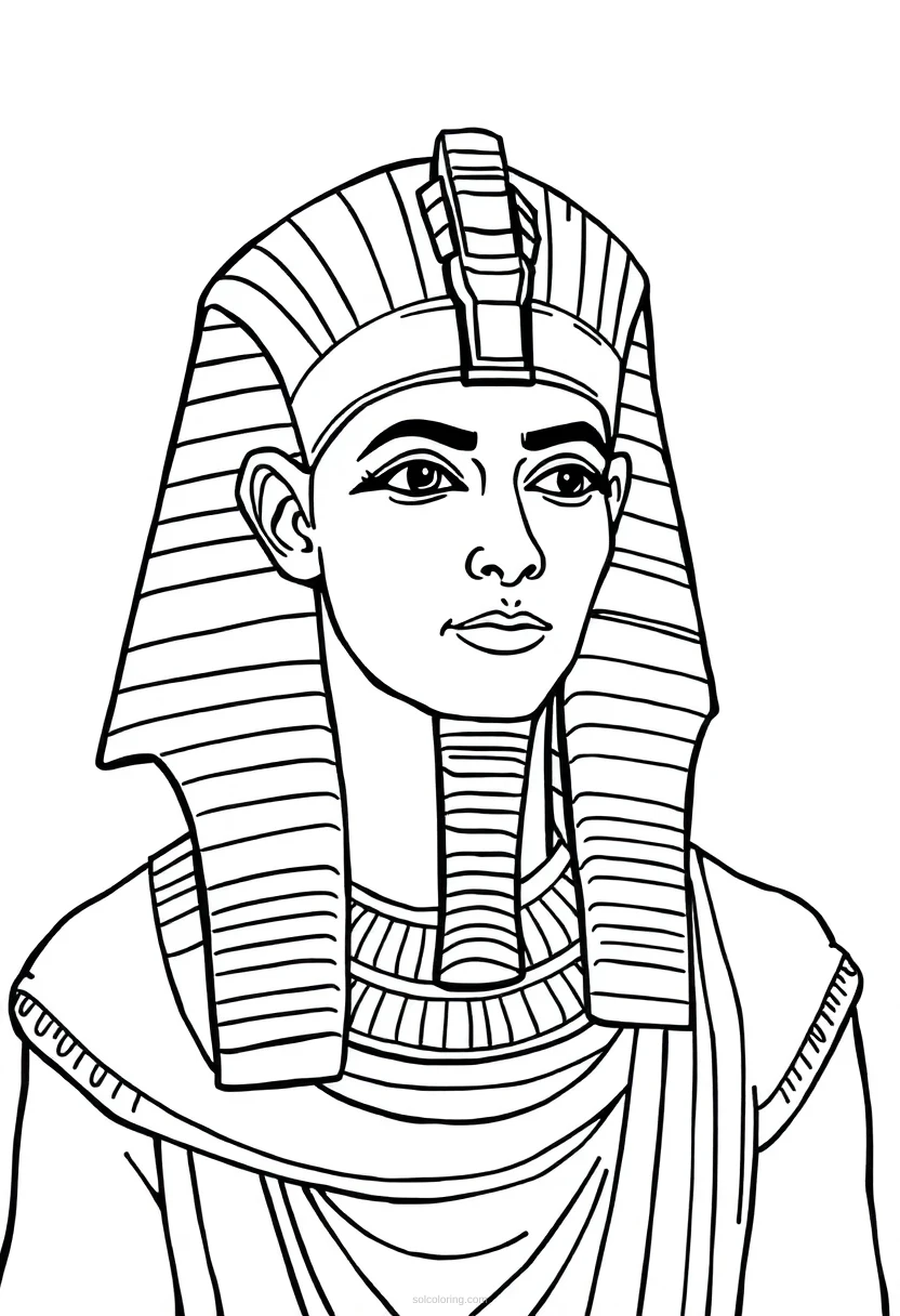 Egyptian Pharaoh coloring page for kids