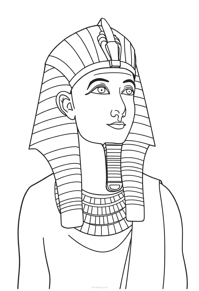 Egyptian Pharaoh coloring page for kids