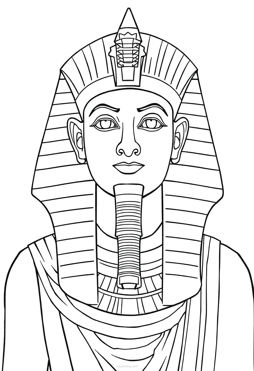 Egyptian Pharaoh coloring page for kids
