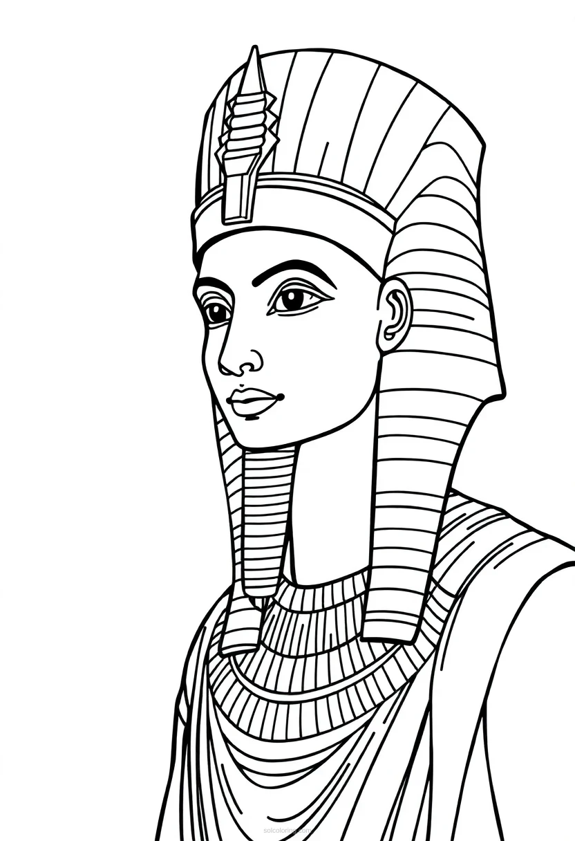 Egyptian Pharaoh coloring page for kids