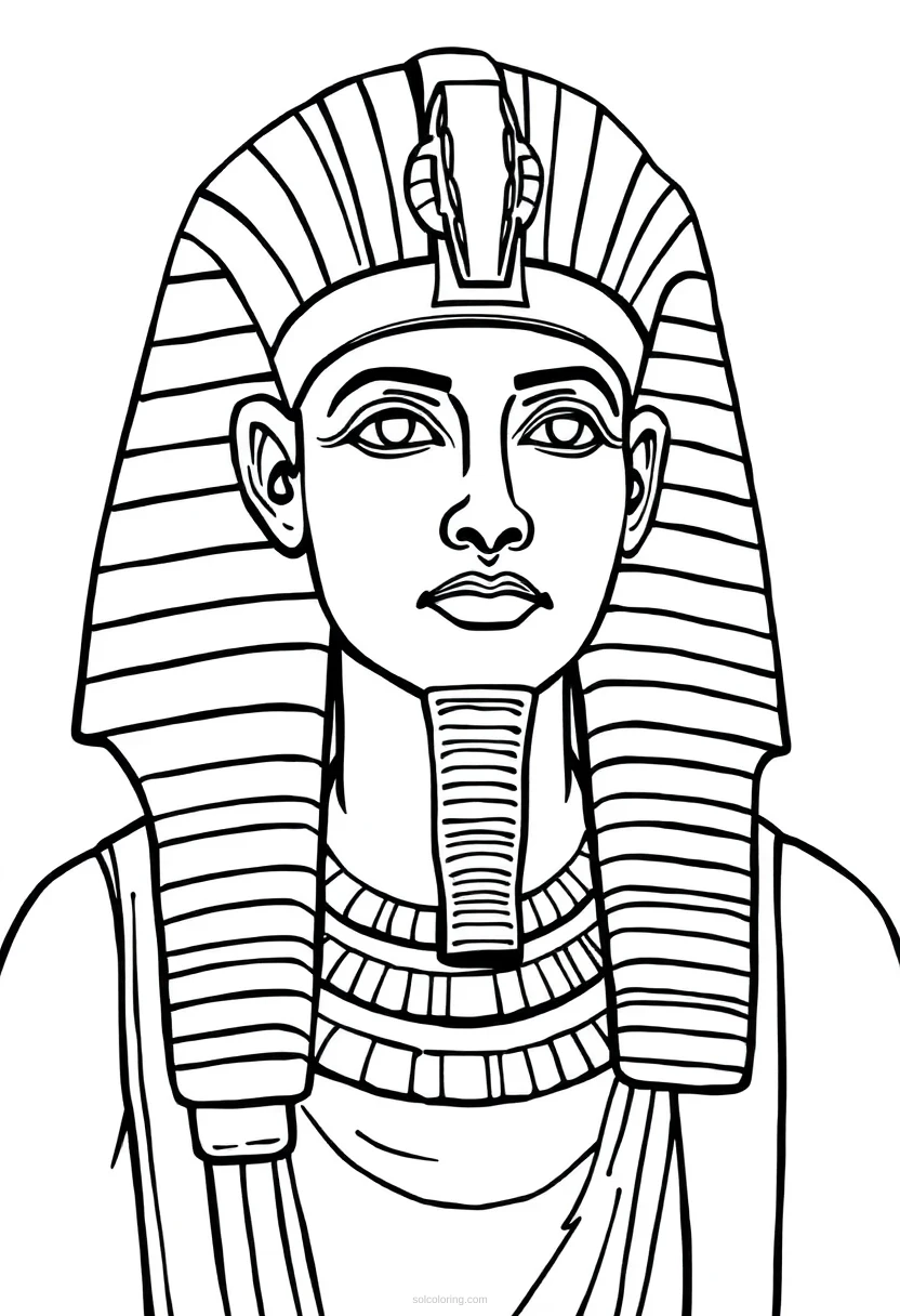 Egyptian Pharaoh coloring page for kids