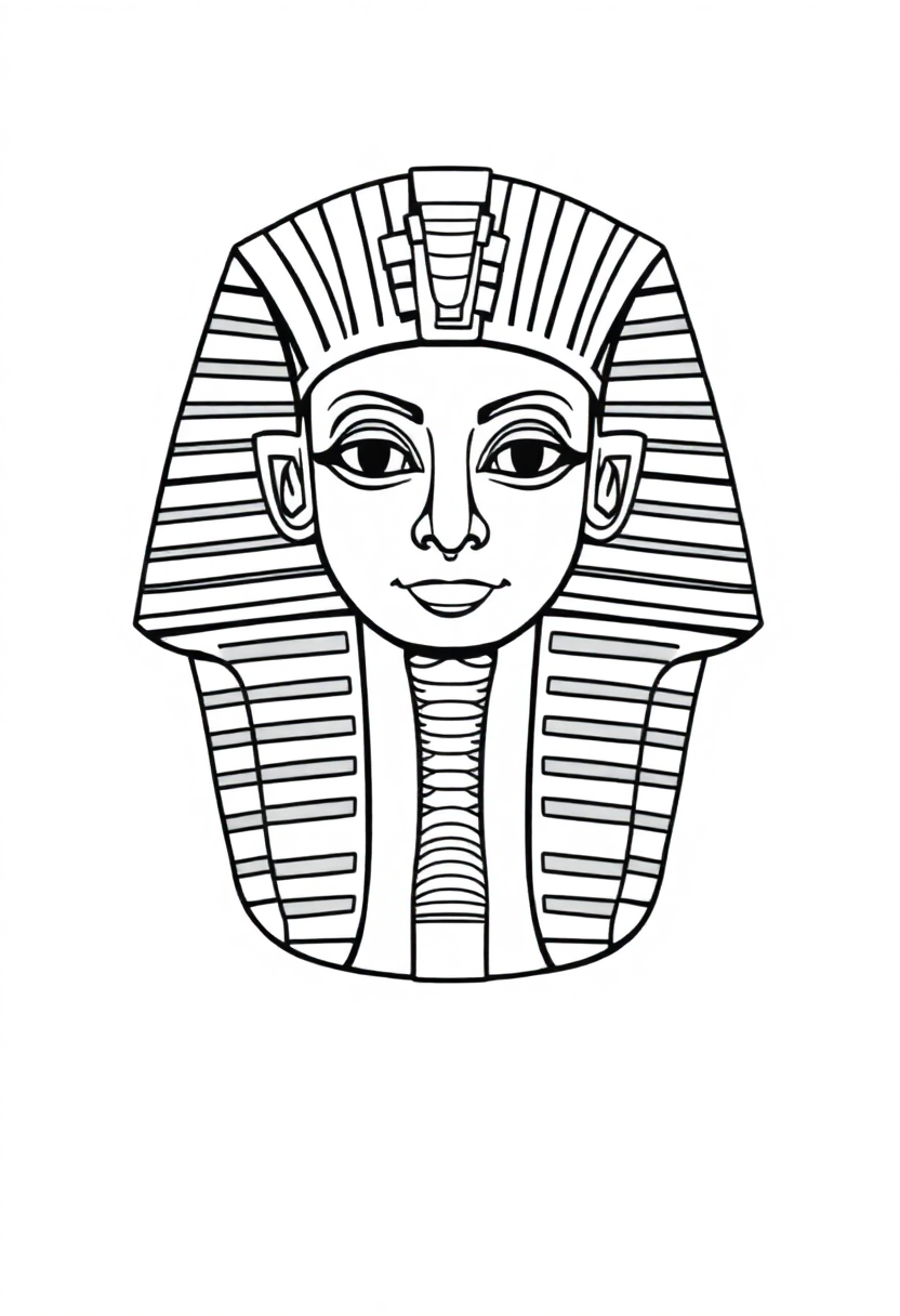 Egyptian Pharaoh Tutankhamun Mask coloring pages