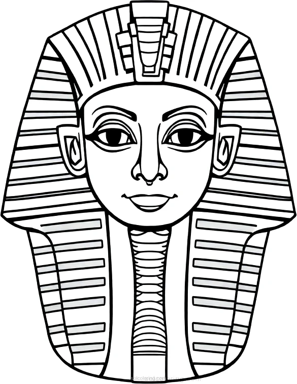 Egyptian Pharaoh Tutankhamun Mask coloring pages