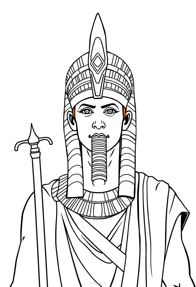 Egyptian Pharaoh Warrior coloring page for kids