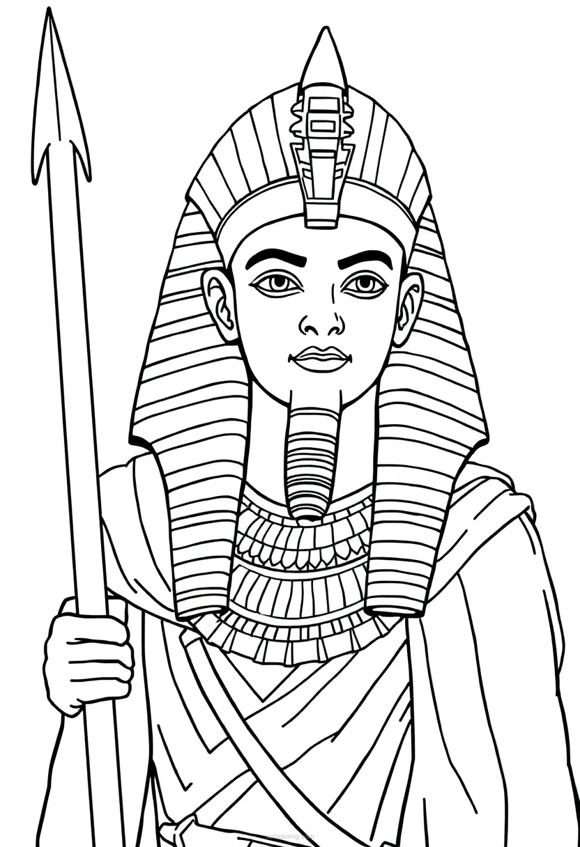 Egyptian Pharaoh Warrior coloring page for kids