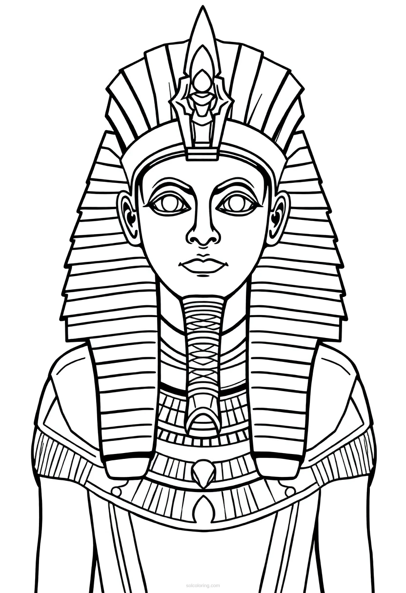 Egyptian Pharaoh with Crown coloring page for kids