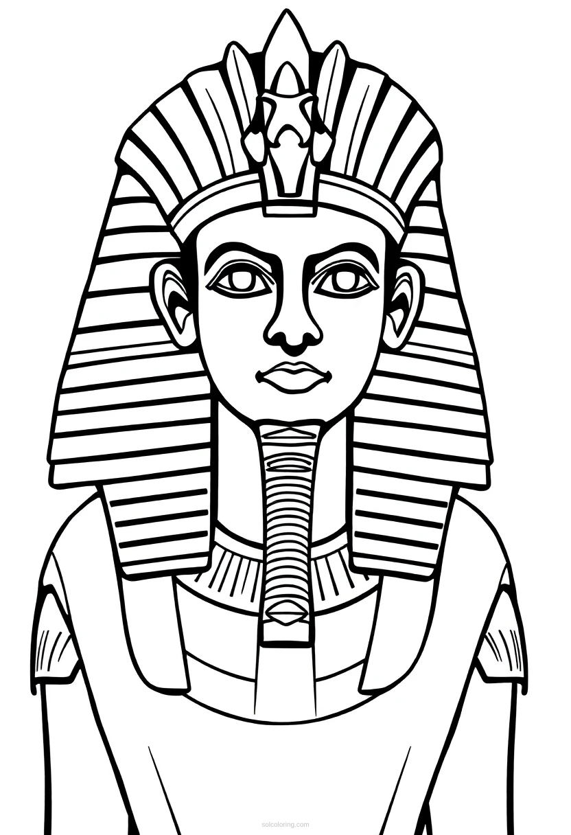 Egyptian Pharaoh with Crown coloring page for kids