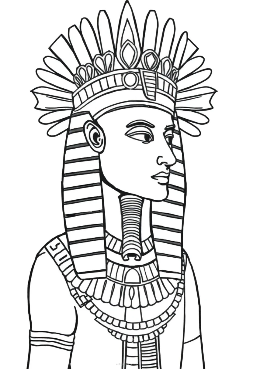 Egyptian Pharaoh With Crown coloring pages
