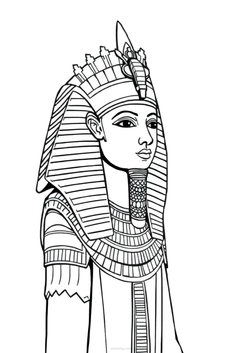 Egyptian Pharaoh with Crown coloring page for kids